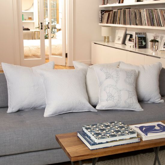 Quilted Pillow Covers Collection - White